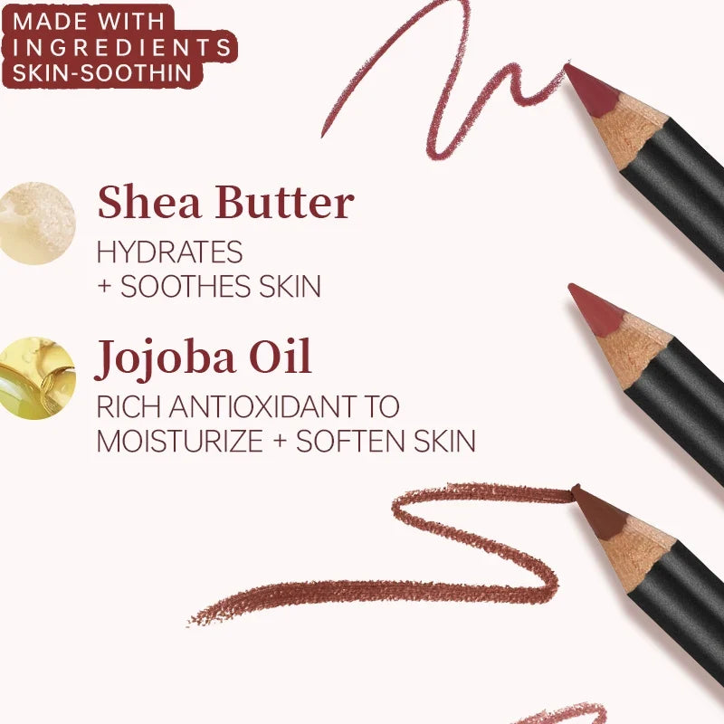Luxury Matte Lip Liner, Long-Lasting, Smooth Application for Perfect Outline &amp; Filling, Versatile Shades for All Skin Types