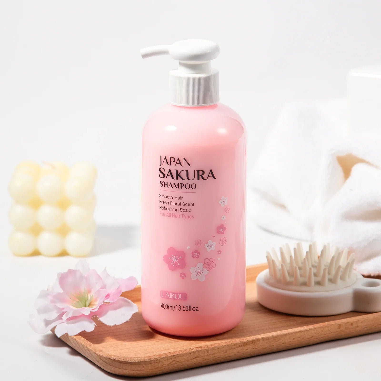 LAIKOU Japan Sakura Shampoo Repair Anti Split Ends Smooth Frizz Dry Hair