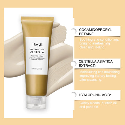 Centella Deep Cleansing Foam Facial Cleanser Low PH Soothing Hydrating Exfoliating Blackhead Remover Hyaluronic Acid Face Wash