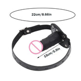 Dildo Deep Blowjob Gag Open Mouth Plug With Lock Leather Strapon Penis Butt Plug Bondage Restraint Lips For Couples Sex Toys SHOPEZRA L.L.C.