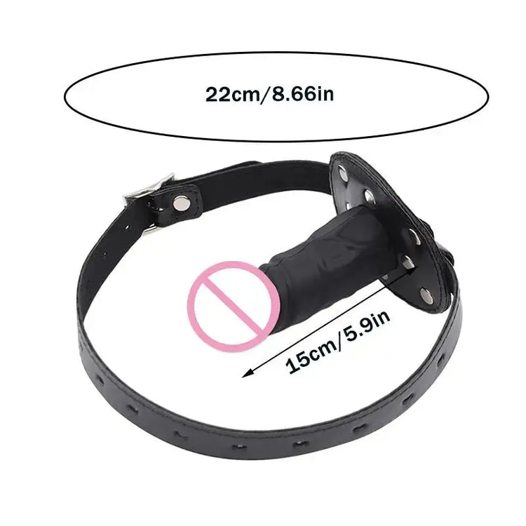 Dildo Deep Blowjob Gag Open Mouth Plug With Lock Leather Strapon Penis Butt Plug Bondage Restraint Lips For Couples Sex Toys SHOPEZRA L.L.C.