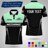Mens Customizable Mechanic Work Polo Shirts Personalized Text And Logo Short Sleeve Tops 2026 Summer Breathable Sports POLO Tops SHOPEZRA L.L.C.
