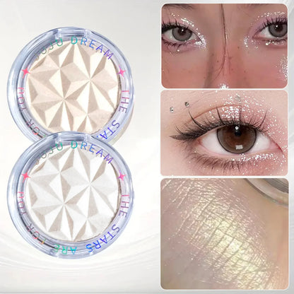 Shimmer Diamond Glow Highlighter 2-Color Palette – Brighten &amp; Contour, Radiant Skin, Natural Glow for Festival &amp; Daily Makeup
