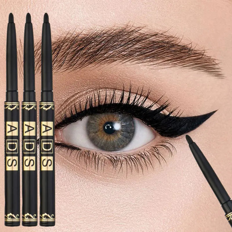 3pcs Black Eyeliner Pencils -Waterproof, Sweatproof &amp; Smudge-Proofwith Easy Twist Application for Flawless Eye Makeup