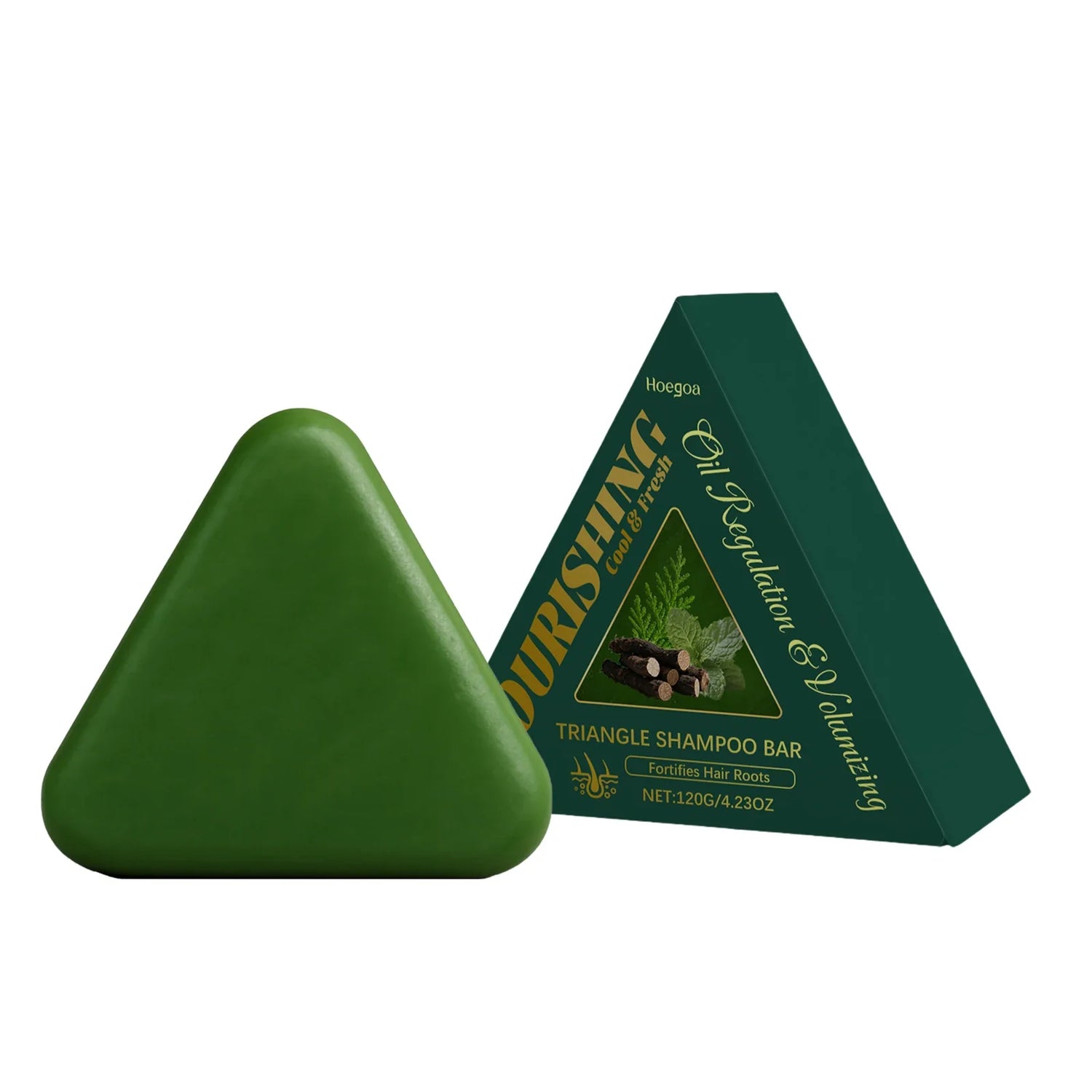 Triangle Green Hair Growth Soap Nourish Hair Roots Improve Dry Frizzy Damaged Hair Repair Regulate Grease Anti Hair Loss Shampoo