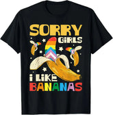 "Sorry Girl I Love Banana" Fun LGBTQ Gay Pride T-shirts Men Short Sleeve Fashion Streetwear Tshirts SHOPEZRA L.L.C.