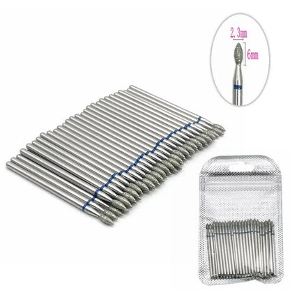 50pc Diamond Nail Drill Cuticle Clean Bit Set Milling Cutter for Manicure Electric  Bits Accessories Dead Skin Remove Tool