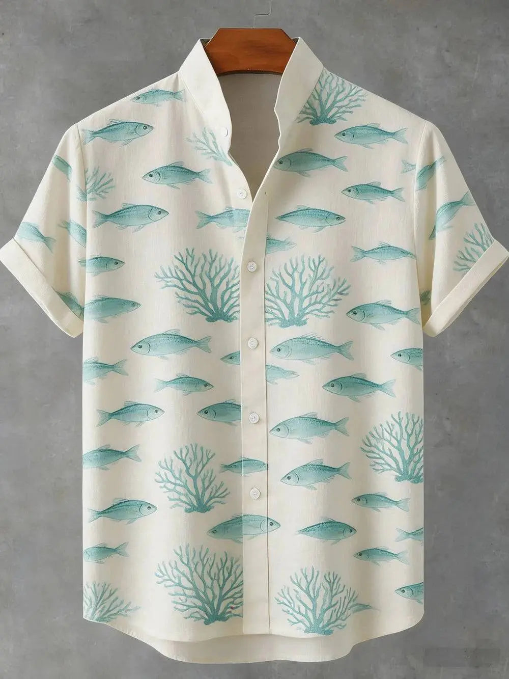 Men's summer retro linen short sleeve shirt with ocean octopus 3D print, perfect for Hawaiian vacations and outdoor fishing by SHOPEZRA L.L.C.