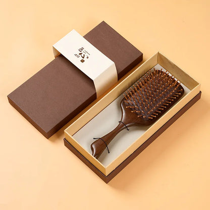 Natural Sandalwood Air Cushion Comb Scalp Massage Hair Brush Women Anti-static Hairdressing Comb for Hair Volume &amp; Curly Hair