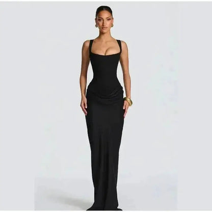 2026 New Sexy Women Square-neck Halter Mini Dress Pleated Sleeveless Backless High Waist Bodycon Dresses Summer Lady Party Robes by Dropshipman