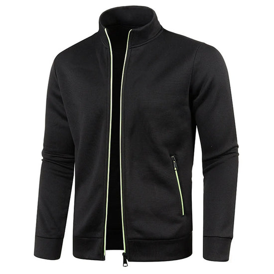 Übergröße S-5XL Herren Cardigan Sweatshirts Herren Reißverschluss Einfarbig Rollkragen Langarm Slim Strickwaren Mäntel BSD-ZW119