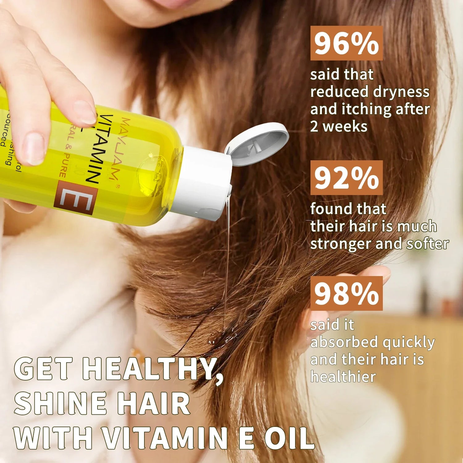 MAYJAM Natural &amp; Pure Vitamin E Oil Skincare Moisturizing Brighten Skin Tone 118ml 236ml Face Care Oil
