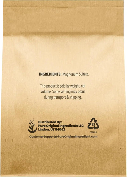 Epsom Salt Pure Magnesium Sulfate Food Grade, Soaking Solution for Bath Bombs &amp; Garden Use, 1 Pound