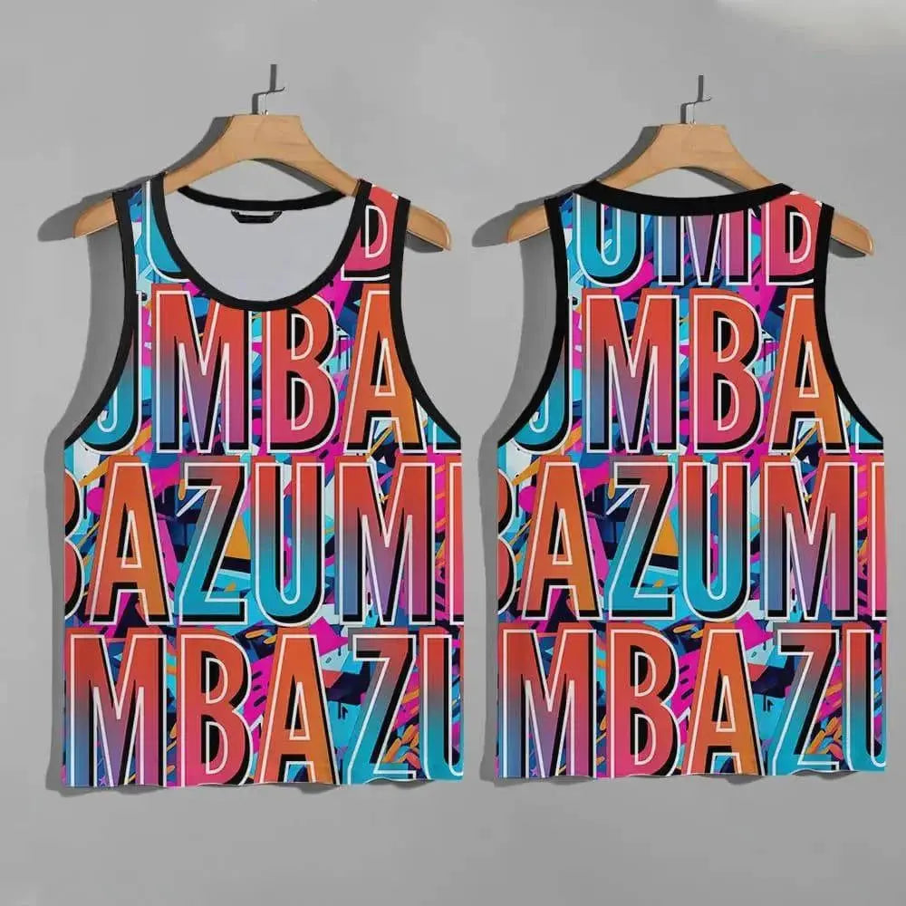 Unisex Zumba Wear quick-dry workout vest for men and women, suitable for dance and casual sport activities, in black.
