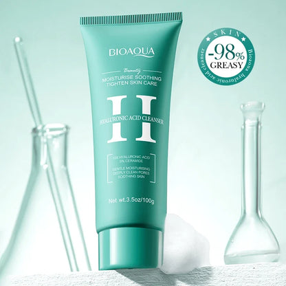 BIOAQUA Hyaluronic Acid Facial Cleanser Moisturizing Face Wash Foam Anti-aging Face Cleanser Facial Skin Care Products