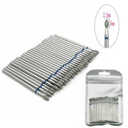 50pc Diamond Nail Drill Cuticle Clean Bit Set Milling Cutter for Manicure Electric  Bits Accessories Dead Skin Remove Tool