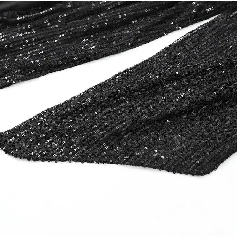 Sequin Patchwork Backless Dress Women Elegant Solid Middle Sleeve Cinched-waist Slim Long Dresses Fashion Evening Party Vestidos by Dropshipman