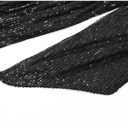 Sequin Patchwork Backless Dress Women Elegant Solid Middle Sleeve Cinched-waist Slim Long Dresses Fashion Evening Party Vestidos by Dropshipman