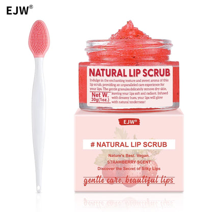 Strawberry Lip Scrub &amp; Repair, Exfoliator &amp; Moisturizer for Chapped, Dry and Flaky Lips,Sugar Lip Scrub Improve Dullness Remove.
