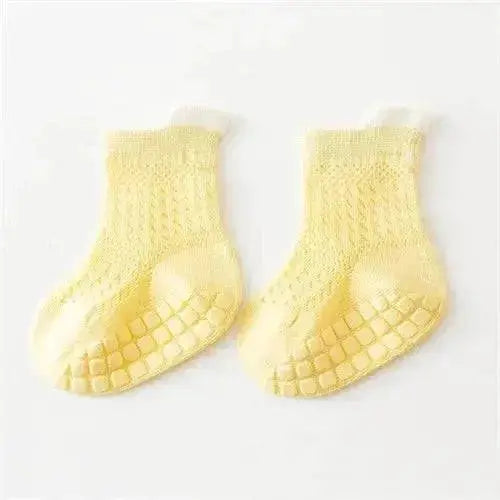 3pairs/lot RAISE 6 Colored Non-slip Baby Girl Sock Breathable Thin Infant Girl Cotton Socks Kids Mesh Socks Children&