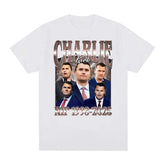 Charlie Kirk Printed Graphic T Shirt Short Sleeve Charlie Kirk RIP 1993–2025 T-shirt Funny Vintage Tee Men&
