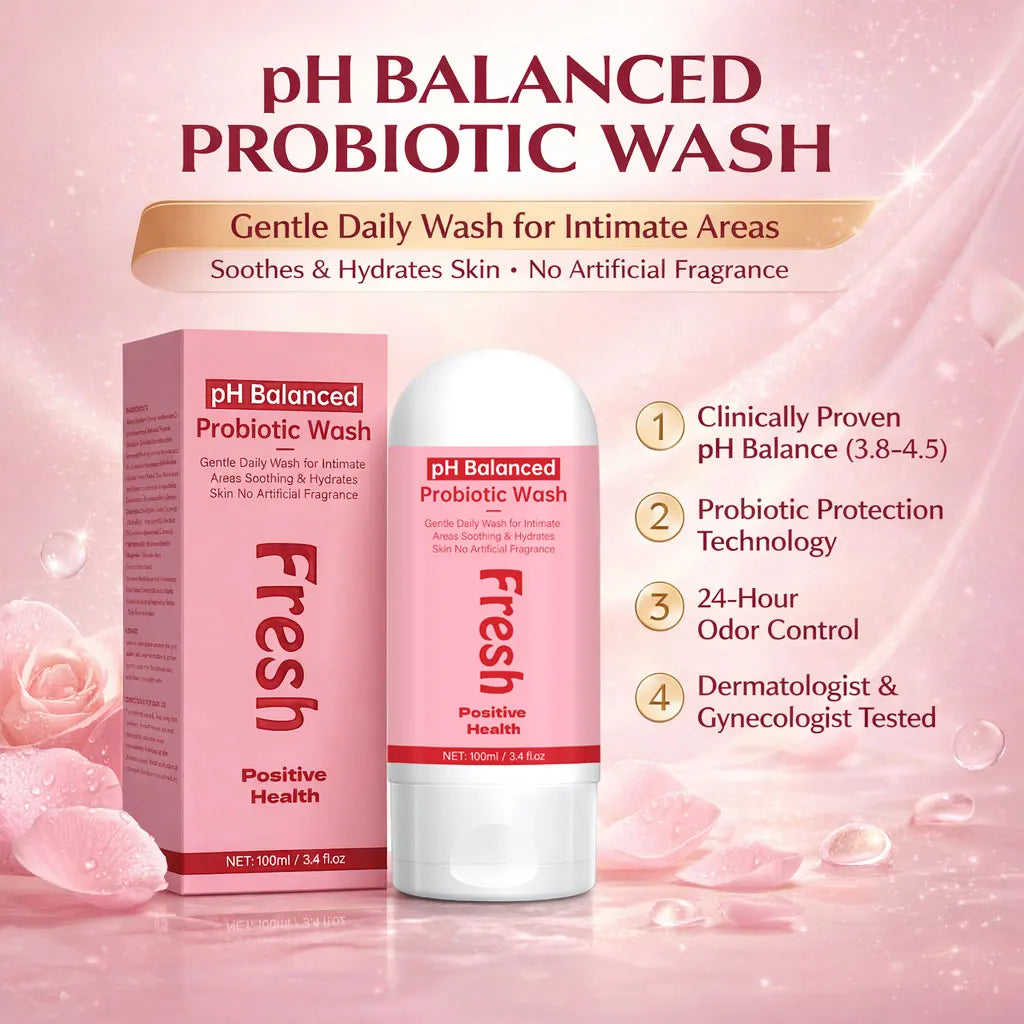 pH Balanced Probiotic Wash Odor Control, pH Balance, Dryness &amp; Support for Intimate Areas Probiotics &amp; Lactic Acid ,100ml