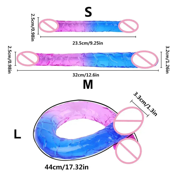 Double Ended Realistic Dildo Flexible Dildos Long Dong for Double Sided Anal Play G-spot Stimulator Sex Toys for Women Couple SHOPEZRA L.L.C.