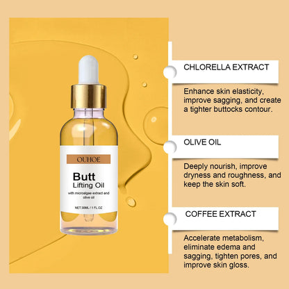 Buttock Enlargement Oil Hip Lifting Growth Firming Nourishing Moisturize Skin Tighten Pores Enhance Elasticity Body Massage Care