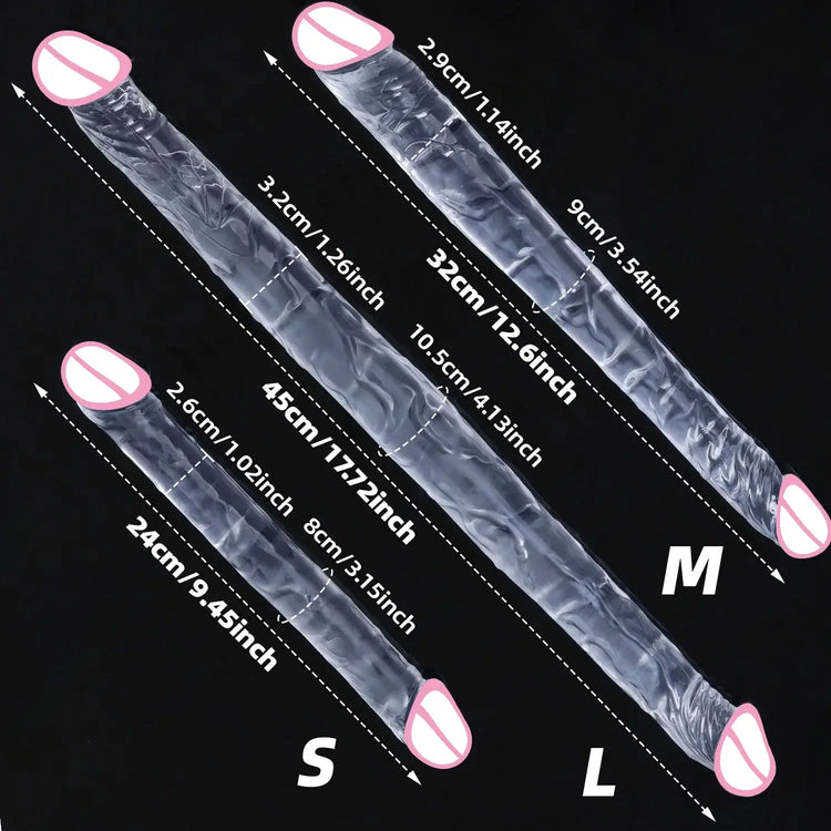 Double Headed Realistic Dildo Long Penis Double Penetration Adult Sex Toys for G Spot Vagina Anal Sex Designed for Lesbian Women SHOPEZRA L.L.C.