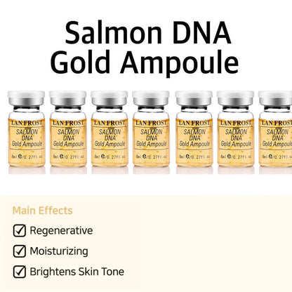 Korea 8ml Salmon DNA Gold Ampoule Skin Booster Serum Kit BB Cream Brightening Moisturizing For 0.3mm Microneedle Serum