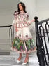 Vintage Print High Neck Midi Dress Belted Waist Bell Sleeve Flared Hem 2026 Summer Spring Chic Women Elegant Wedding Guest Gown SHOPEZRA L.L.C.