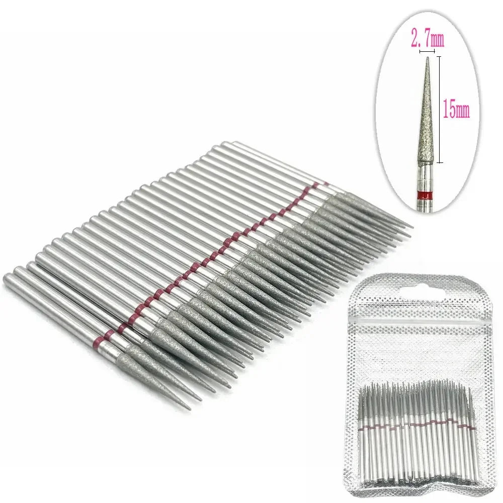 50pc Diamond Nail Drill Cuticle Clean Bit Set Milling Cutter for Manicure Electric  Bits Accessories Dead Skin Remove Tool