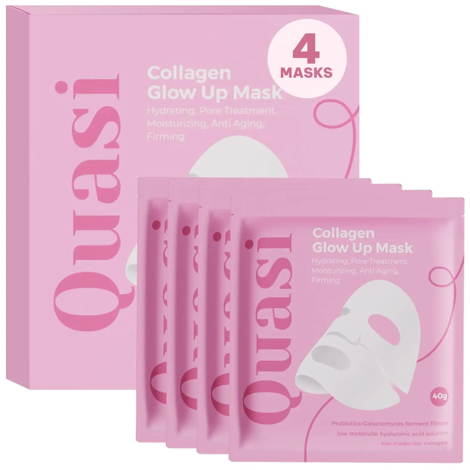 Collagen Face Mask Overnight – Hydrating Korean Sheet Mask – Niacinamide &amp; Low Molecular Collagen – Firming &amp; Smoothing Skinc
