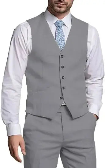 Suits for Men 2 Pieces Vest and Pants Set Gentleman Classic Suit for Men Tuxedo Suit for Men for Wedding Summer Beach SHOPEZRA L.L.C.