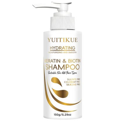 YUITIKUE Keratin &amp; Biotin Hydrating Shampoo | Natural Gentle Formula, Daily Hair Care 150g