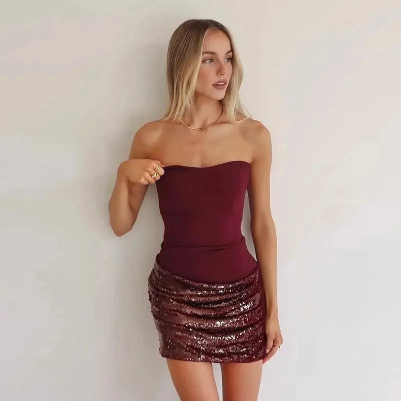 Sexy Shiny Sequined Mesh Club Evening Party Dresses Women 2026 Summer Autumn Sleeveless Backless Bodycon Maxi Long Dress SHOPEZRA L.L.C.