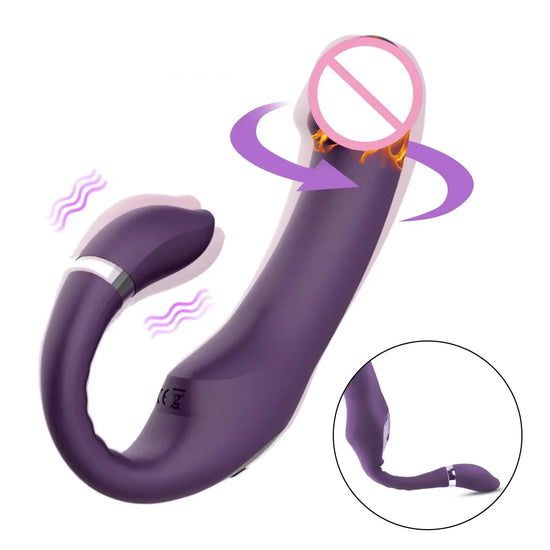 Doppel-Dildo Klitoris-G-Punkt-Vibrator für Frauen Heizung Klitorisstimulator Anale Vibratoren Sexspielzeug für Erwachsene weiblicher Masturbator