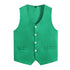 Kids Boys Girls Button Volunteer Vest Solid Color V Neck Sleeveless Waistcoat Volunteers School Camp Activities Uniform SHOPEZRA L.L.C.