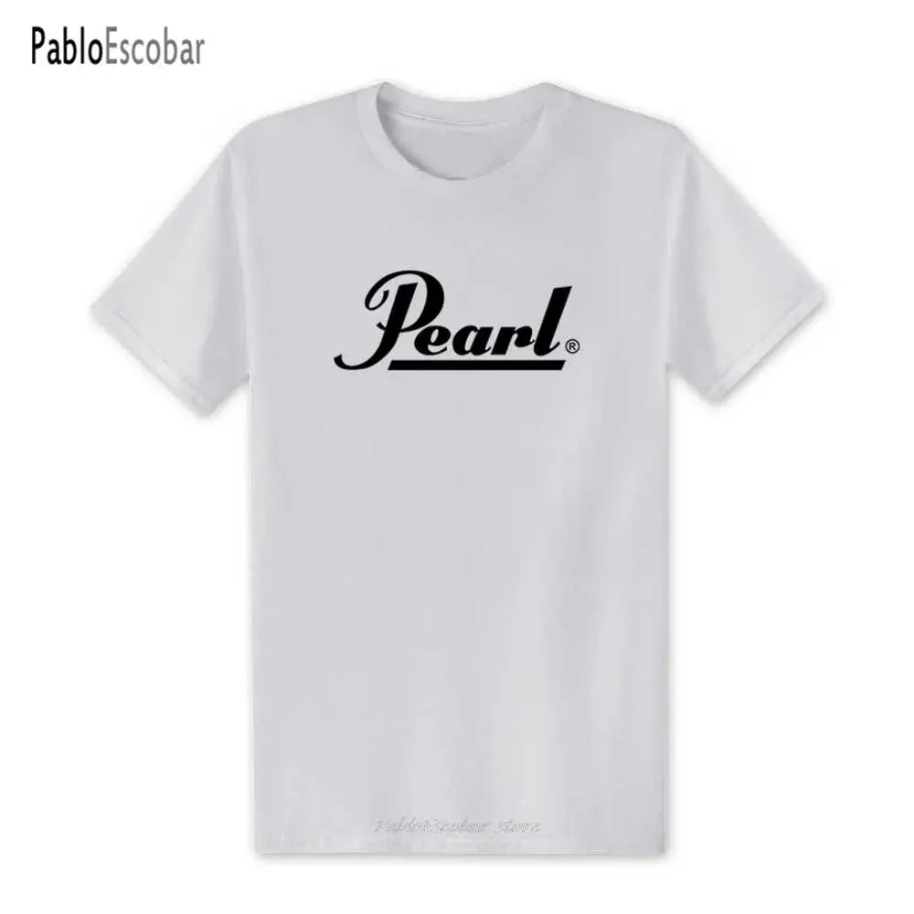 Fashion Drums Brand Men T Shirts Summer New Pearl T Shirt O-neck Short Sleeve Cotton Music T-shirts Top Tees SHOPEZRA L.L.C.