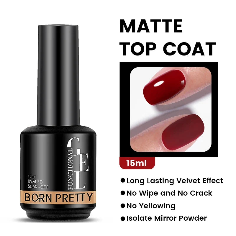 BORN PRETTY Milky Pink Rubber Base Gel Nail Polish Glitter 15ml Semi-Permanent Varnish Soak Off Self Leveling UV LED Gel