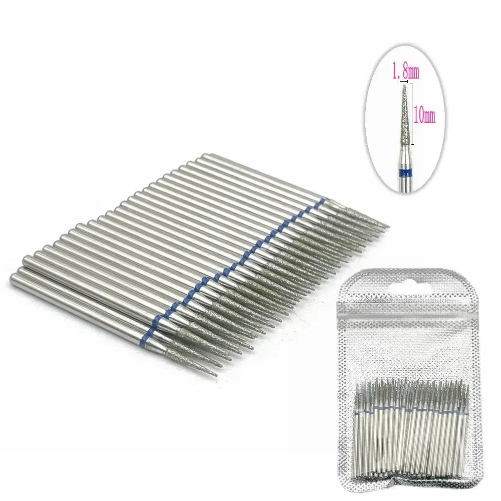 50pc Diamond Nail Drill Cuticle Clean Bit Set Milling Cutter for Manicure Electric  Bits Accessories Dead Skin Remove Tool