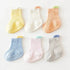 3pairs/lot RAISE 6 Colored Non-slip Baby Girl Sock Breathable Thin Infant Girl Cotton Socks Kids Mesh Socks Children&