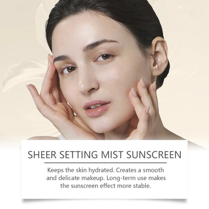 Spf 50+ Makeup Setting Spray Oil Control Natural Refreshing Waterproof Lasting Makeup Fixer Sun Protection Face Mist Cosmetics