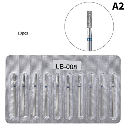 10Pcs Diamond Milling Cutter For Manicure Electric Nail Drill Bits Accessory Pedicure Machine Nail File Gel Remover Tool