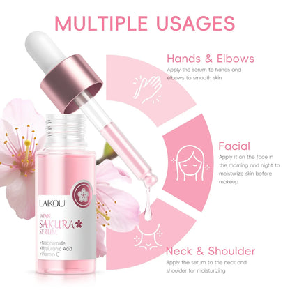 LAIKOU Sakura Face Serum  Wrinkle Essence Brightening Essence Shrink Pores Moisturizing Skin Care 17ml or 30ml