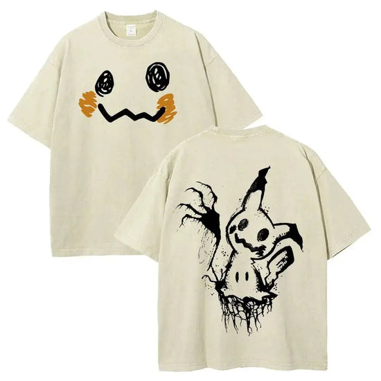 Unsiex Oversized Vintage Washed Pokemon Graphic T Shirt Man Women Anime Short Sleeve Tee Summer 2026 Streetwear Casual Tops Y2k SHOPEZRA L.L.C.