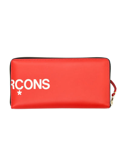 COMME DES GARÇONS WALLET Leather Mini All-Around Zip Wallet with Logo - 10.5cm x 20cm