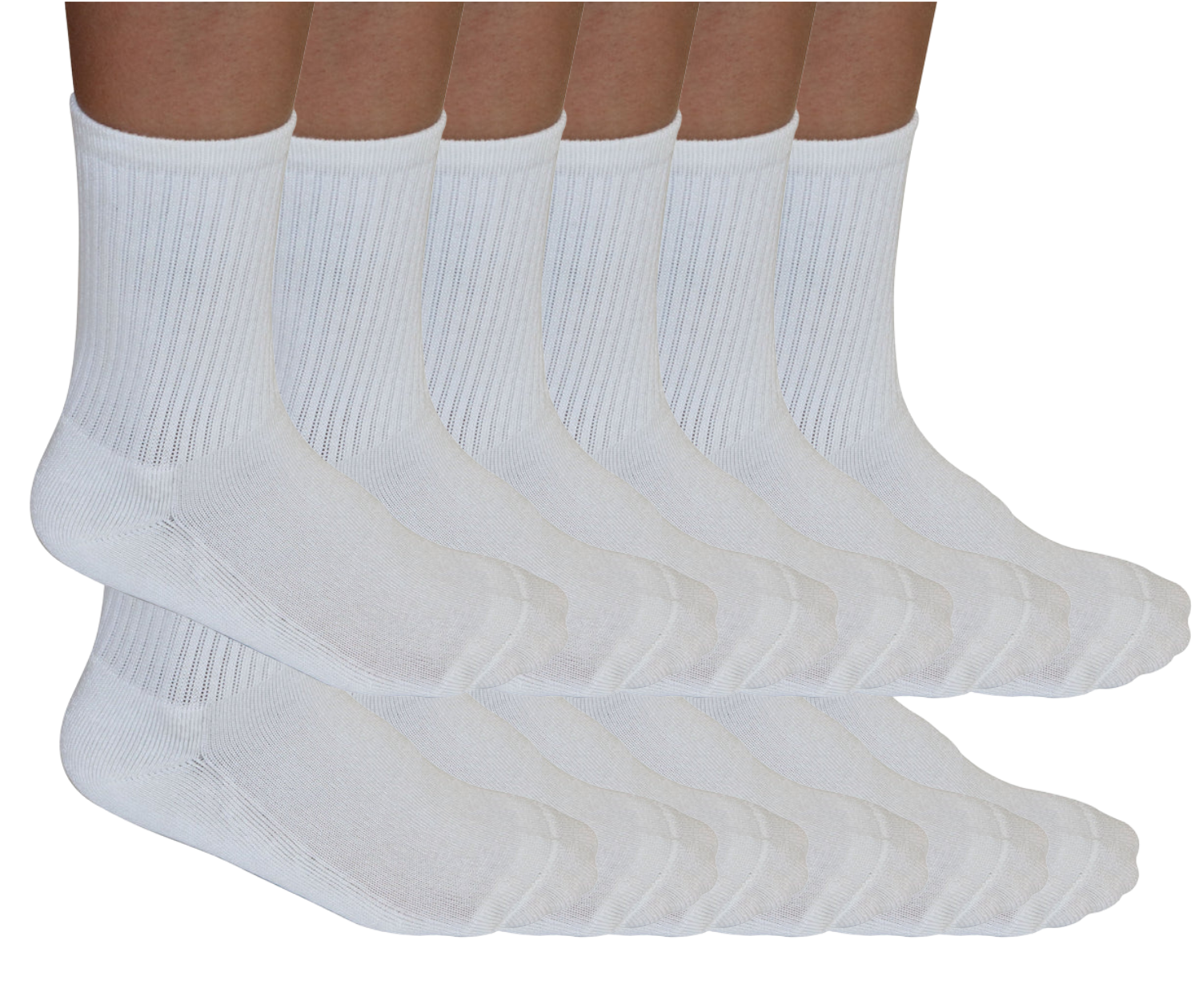 3/4 Crew Athletic Bamboo Viscose Socks – Natural, 12-Pack