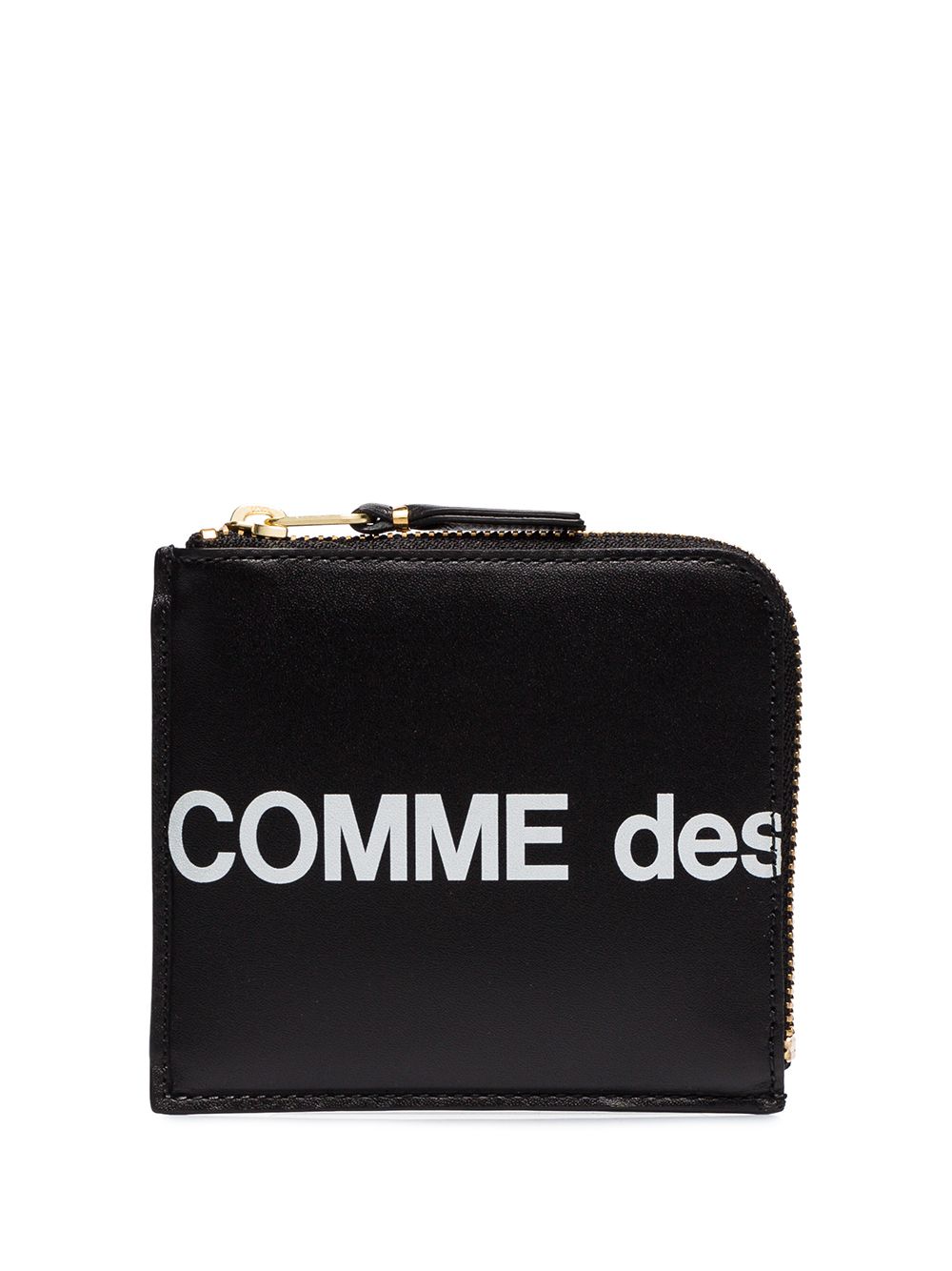 COMME DES GARÇONS WALLET Leather Mini Wallet with Top Zip Closure
