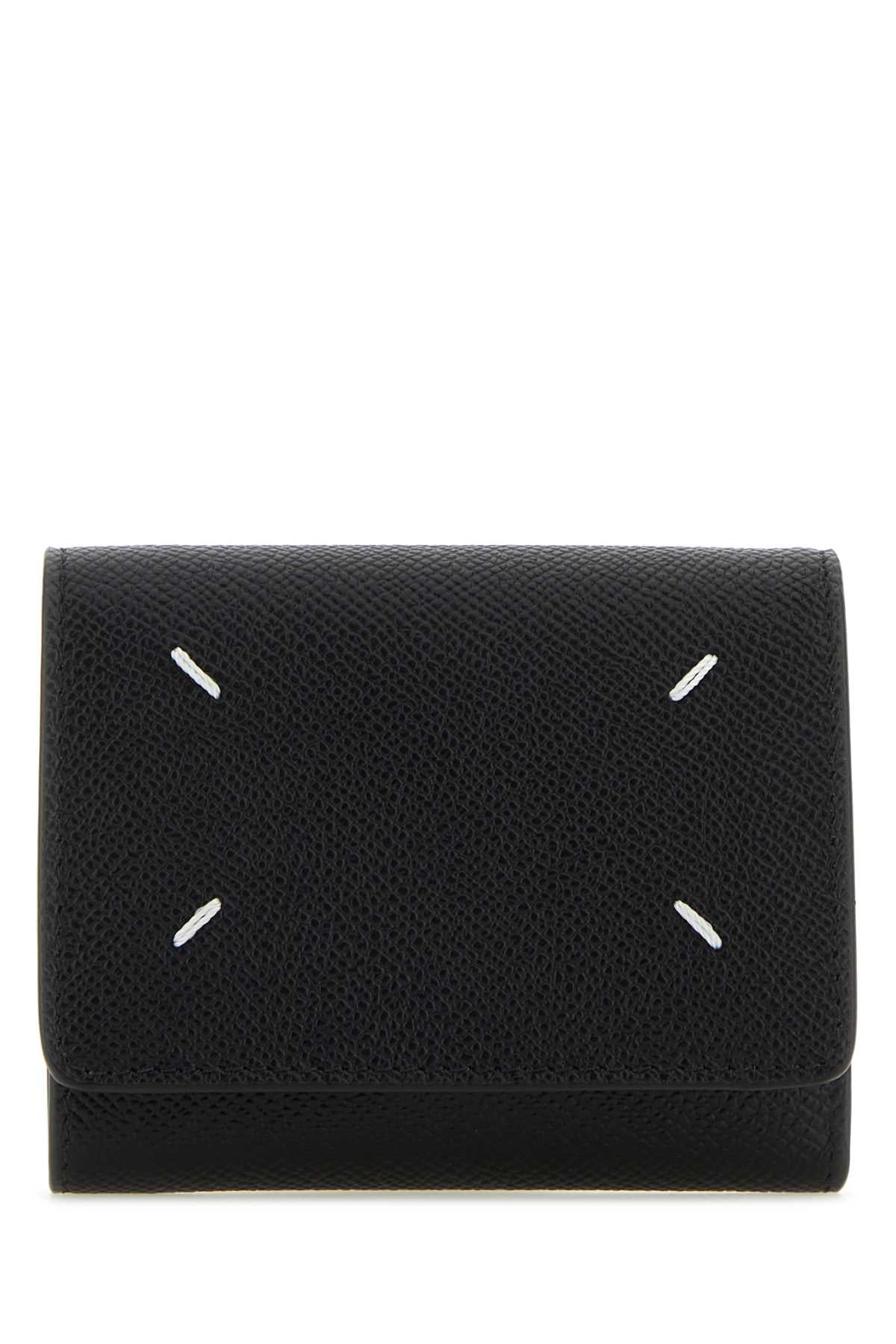MAISON MARGIELA Mini Leather Wallet with Quattro Stitching - 8.5 CM x 10.5 CM x 2.5 CM